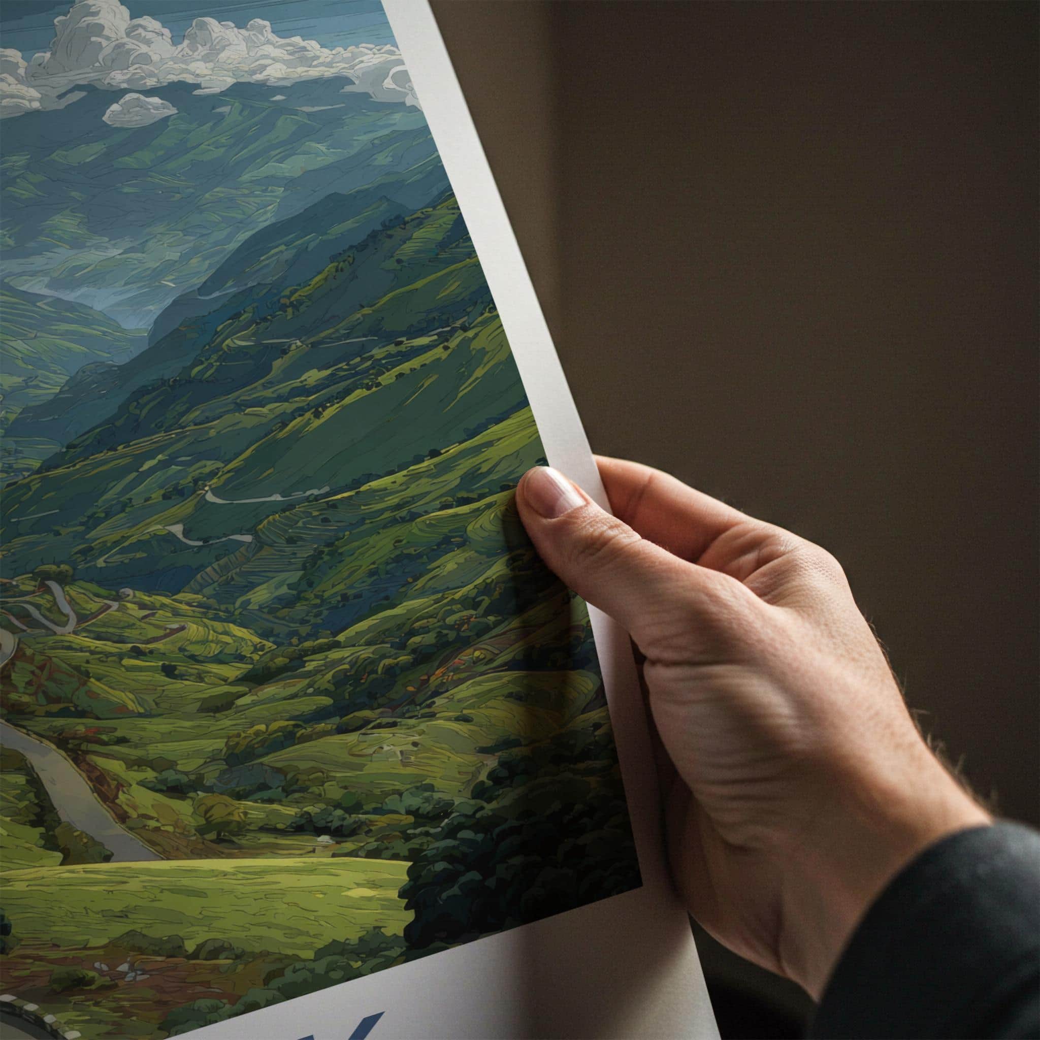 Zuluk Poster - India Travel Art - Sikkim Winding Mountain Roads Home Decor