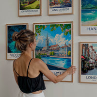 Zurich Poster - Switzerland Travel Art - Blossom River City Home Decor